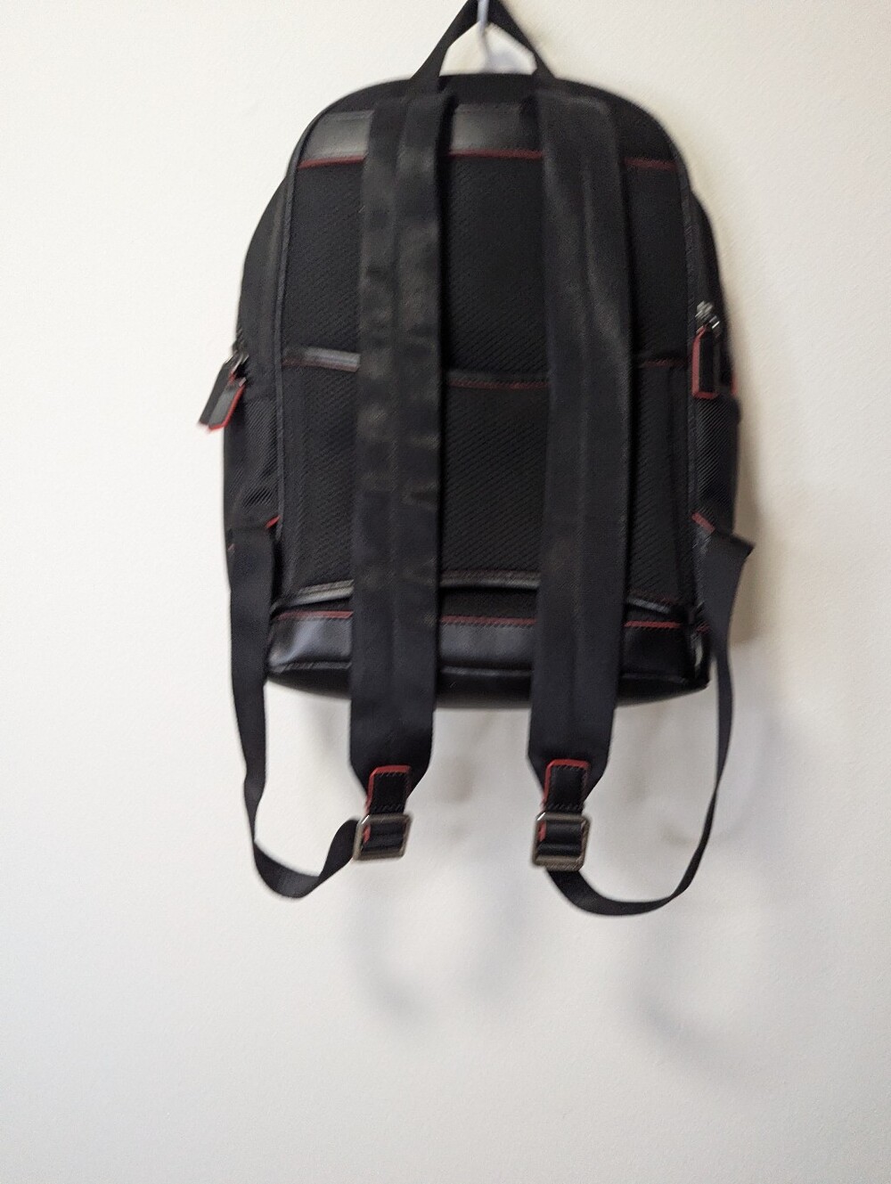 Michael Kors Red and Black Kent Sport Utility Backpack with Front Zip Pockets - Picture 3 of 6